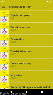 English Grade 10th android App screenshot 1